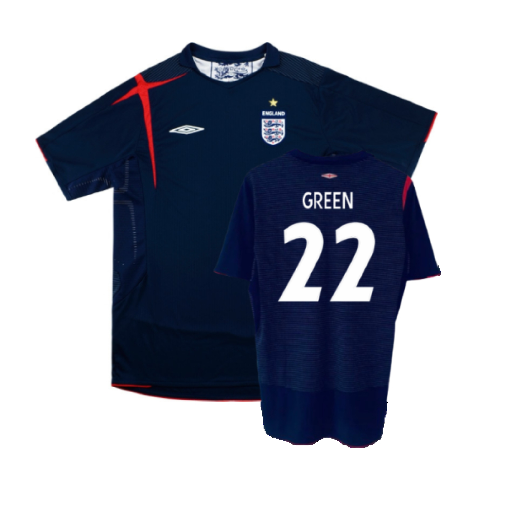 '05-'07 England Gk Home Shirt ) (Excellent) ( 22) Polyester Made By: Umbro Men's Green Extra Large