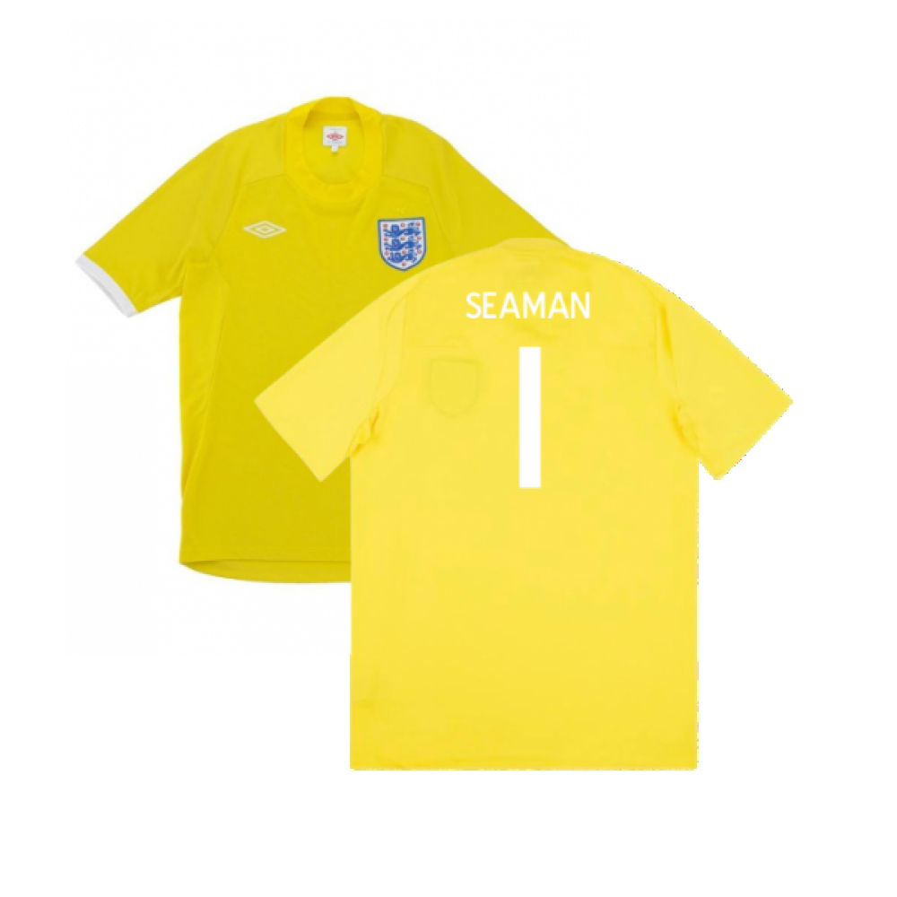 '10-'11 England Gk Away Shirt ) (Very Good) (Seaman 1) Polyester Made By: Umbro Men's Yellow 3XL