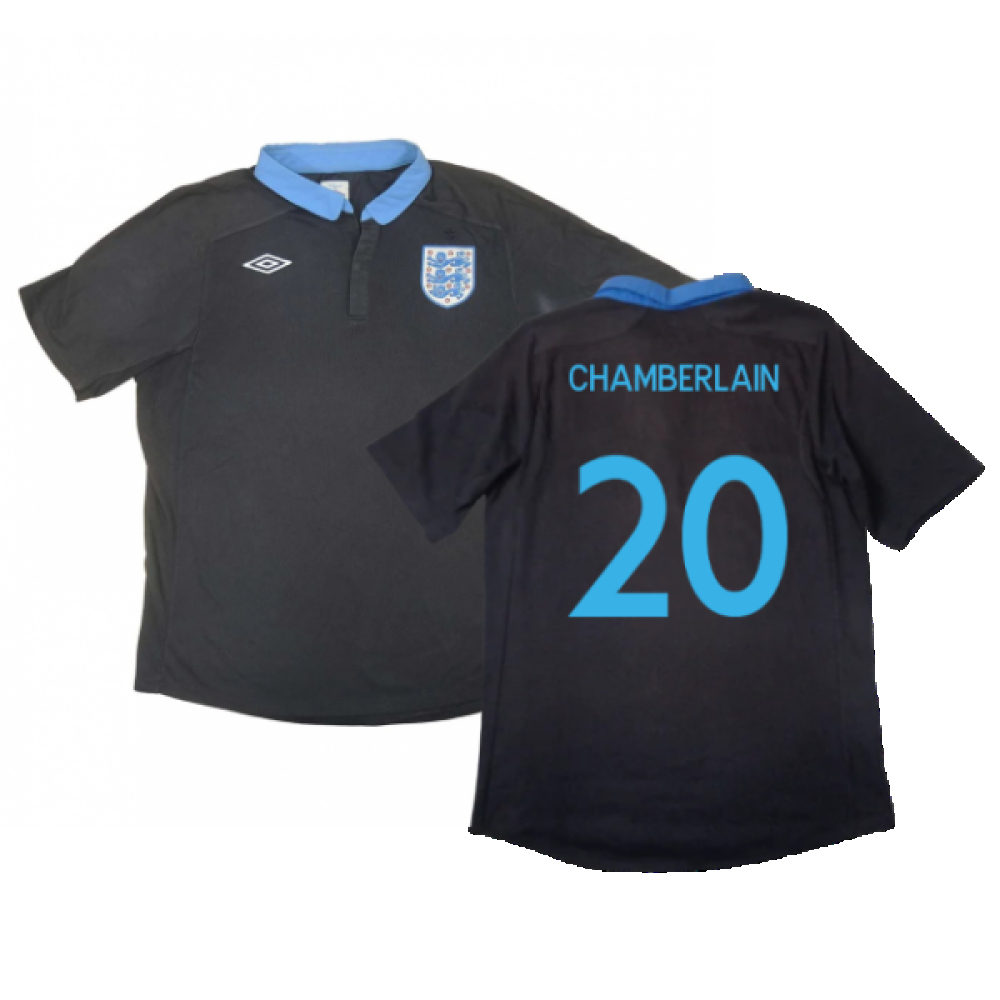 '12-'13 England Away Shirt (M) (Very Good) (Chamberlain 20) Polyester Made By: Umbro Men's Navy Medium