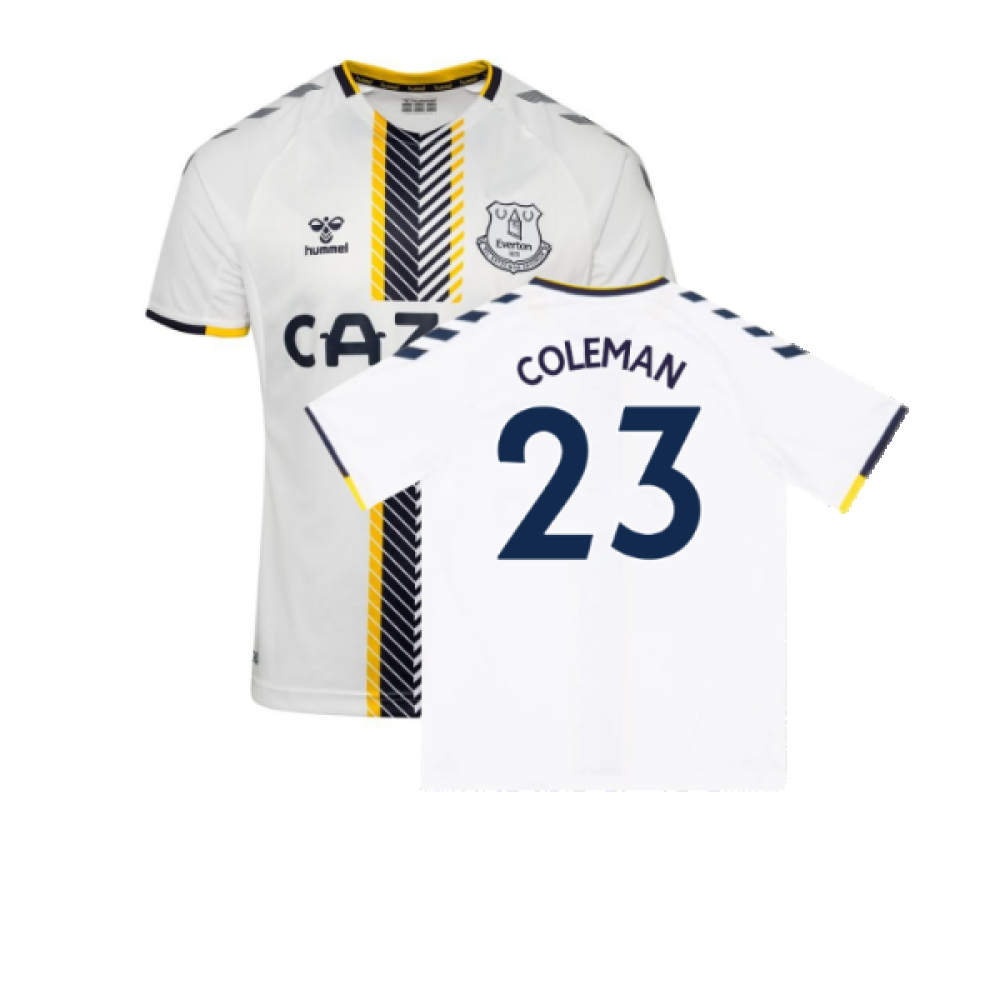 '21-'22 Everton Third Shirt ) (Very Good) (Coleman 23) Polyester Ashley Cole Made By: Hummel Men's White 5XL