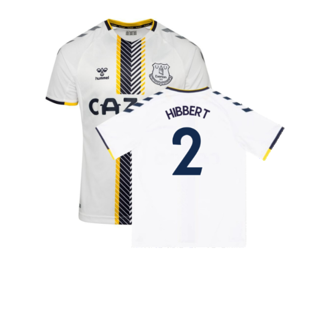 '21-'22 Everton Third Shirt ) (Very Good) (Hibbert 2) Polyester Made By: Hummel Men's White 5XL