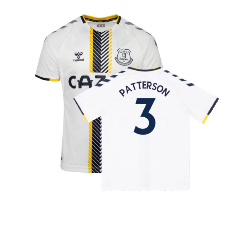 '21-'22 Everton Third Shirt ) (Very Good) (Patterson 3) Polyester Made By: Hummel Men's White 5XL
