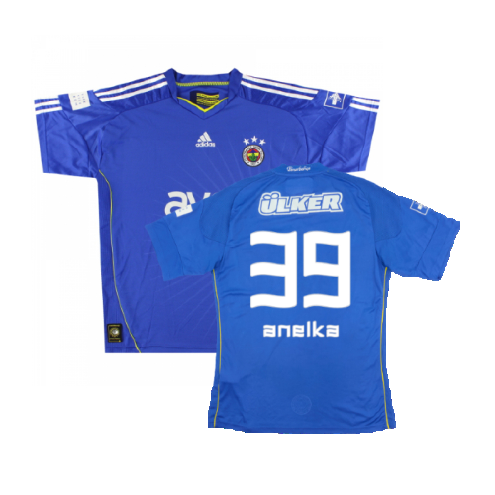 '10-'11 Fenerbahce Third Shirt (Excellent) (Anelka 39) Polyester Made By: Adidas Men's Blue Medium