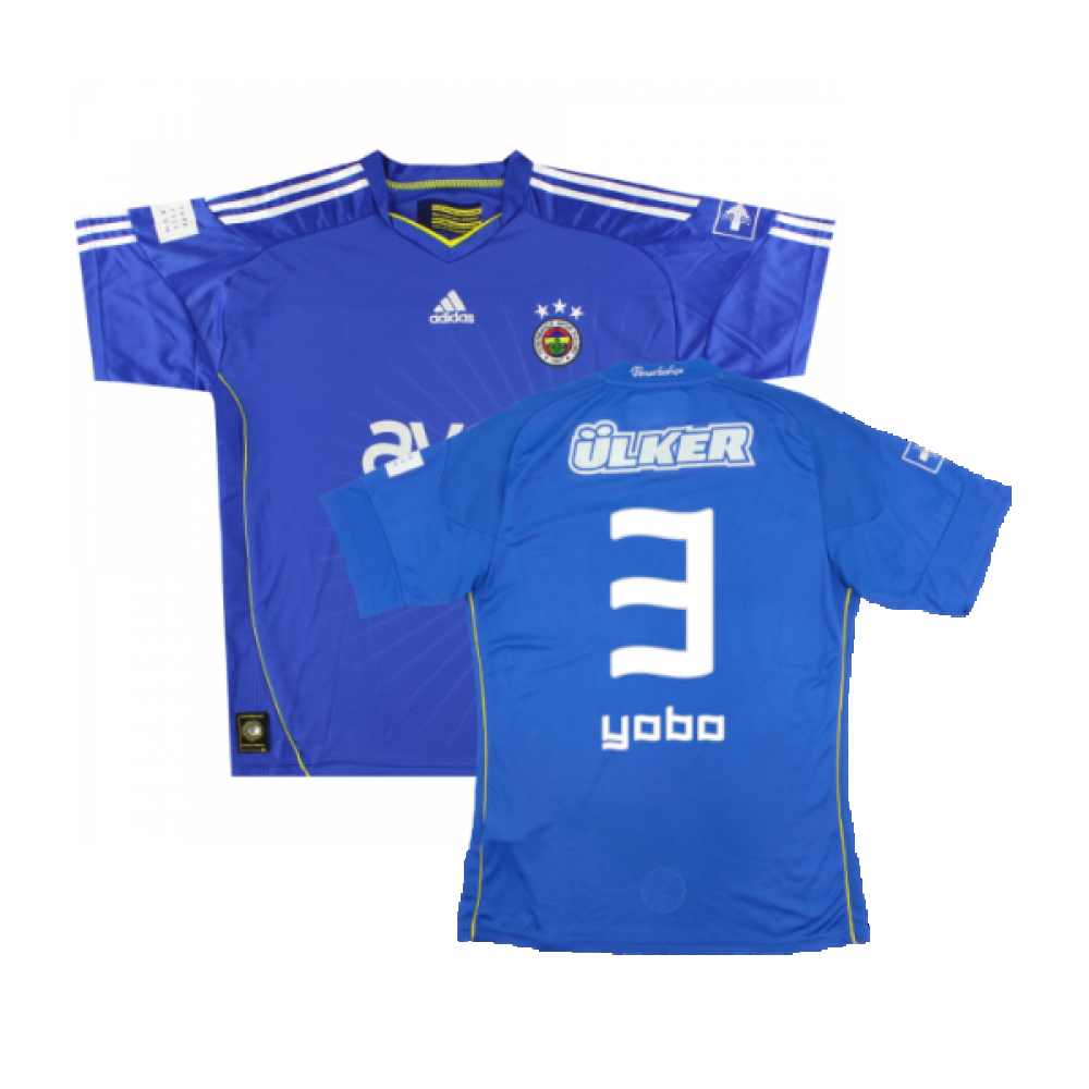 '10-'11 Fenerbahce Third Shirt (Excellent) (Yobo 3) Polyester Made By: Adidas Men's Blue Medium