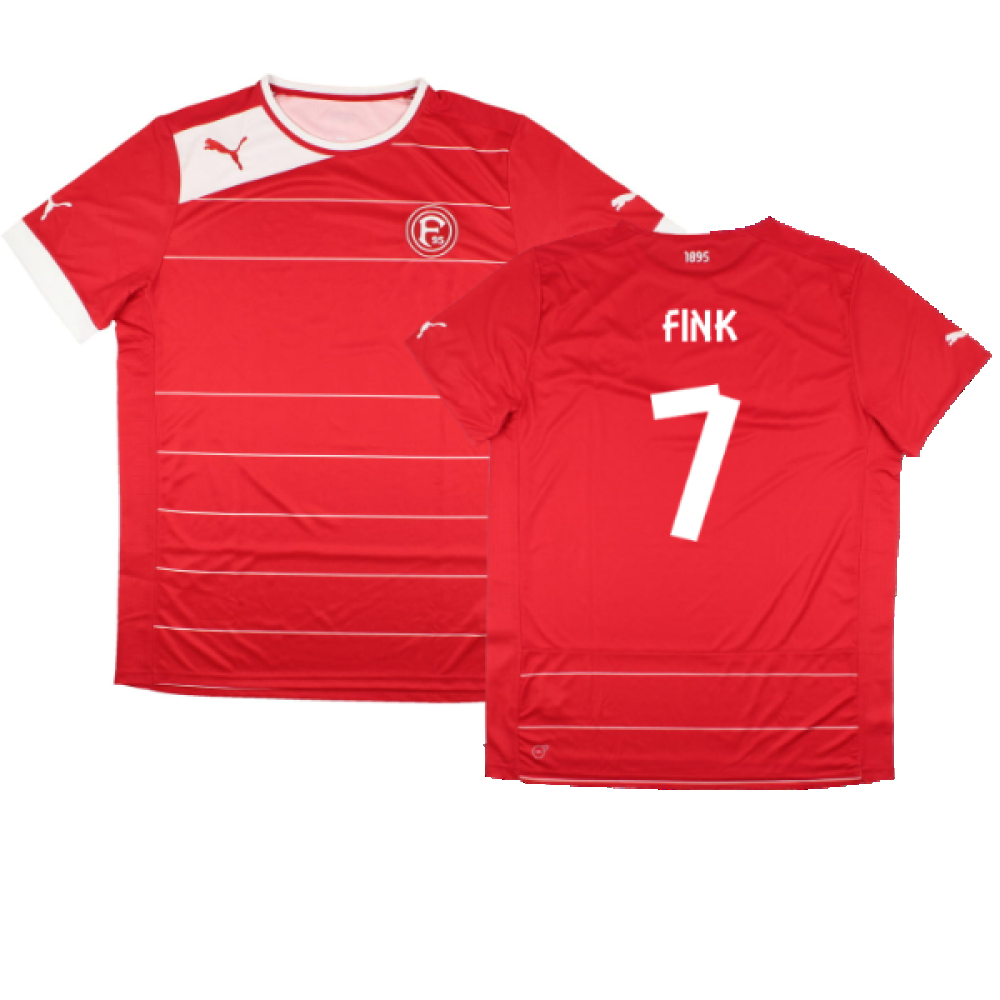 '12-'13 Fortuna Dusseldorf Home Shirt (Sponsorless) ) (Excellent) (Fink 7) Polyester Made By: Puma Men's Red Extra Large