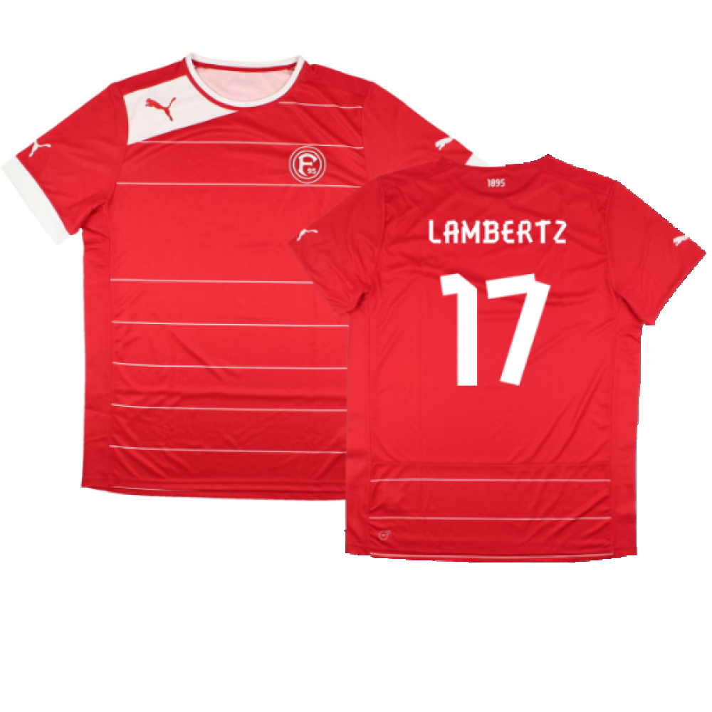 '12-'13 Fortuna Dusseldorf Home Shirt (Sponsorless) ) (Excellent) (Lambertz 17) Polyester Made By: Puma Men's Red Extra Large