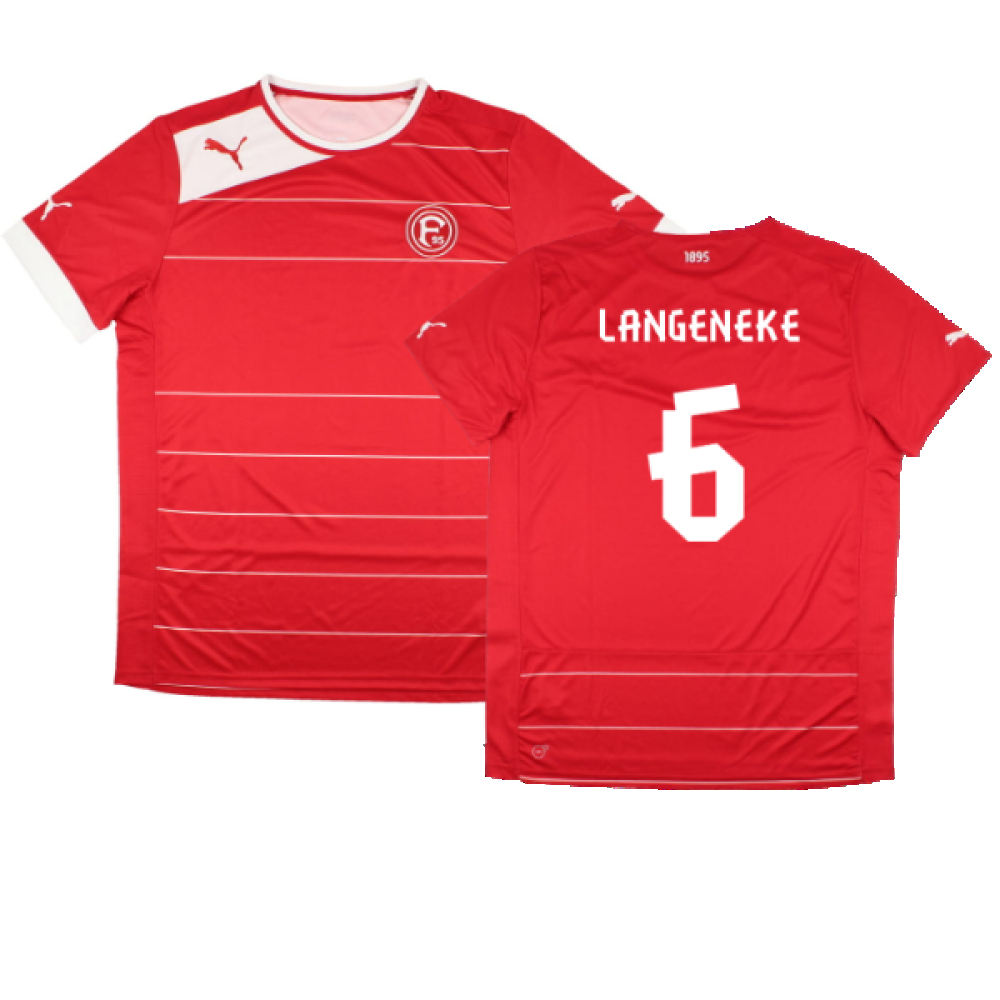 '12-'13 Fortuna Dusseldorf Home Shirt (Sponsorless) ) (Excellent) (Langeneke 6) Polyester Made By: Puma Men's Red Extra Large