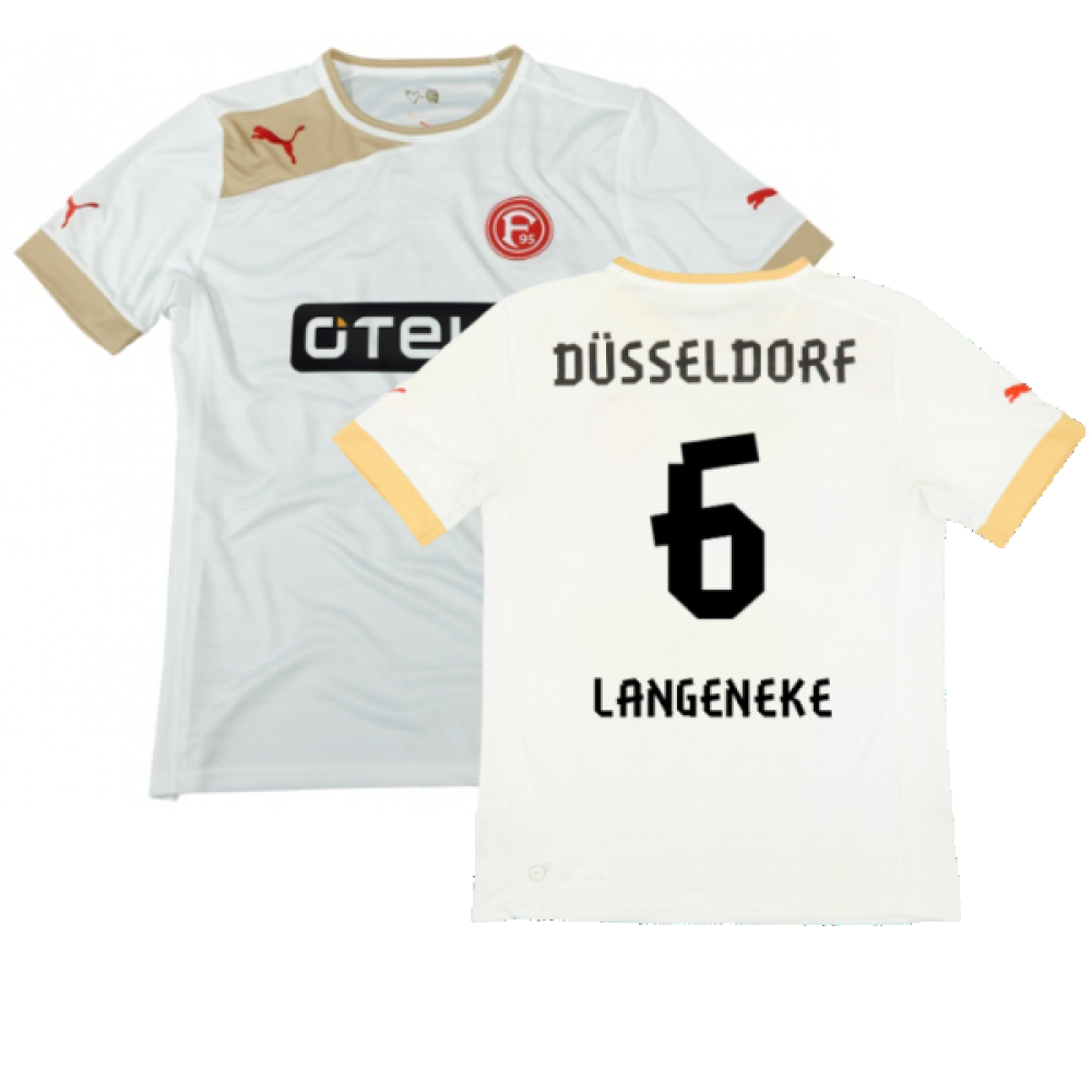 '12-'14 Fortuna Dusseldorf Away Shirt ) (Very Good) (Langeneke 6) Polyester Made By: Puma Men's White 3XL
