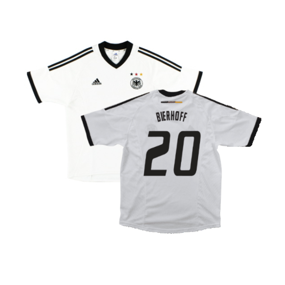 '02-'04 Germany Home Shirt (Xlb) (Excellent) (Bierhoff 20) Polyester Made By: Adidas Men's White Size 13-14