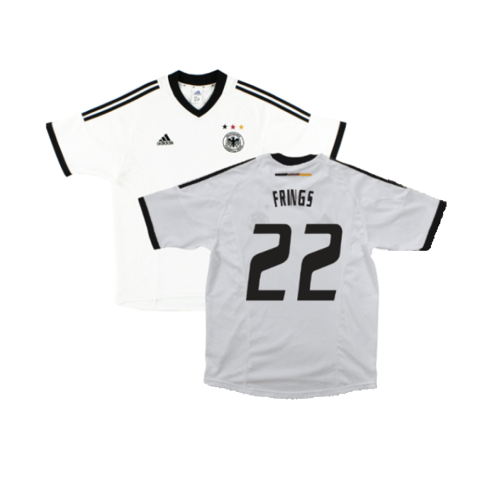 '02-'04 Germany Home Shirt (Xlb) (Excellent) (Frings 22) Polyester Made By: Adidas Men's White Size 13-14
