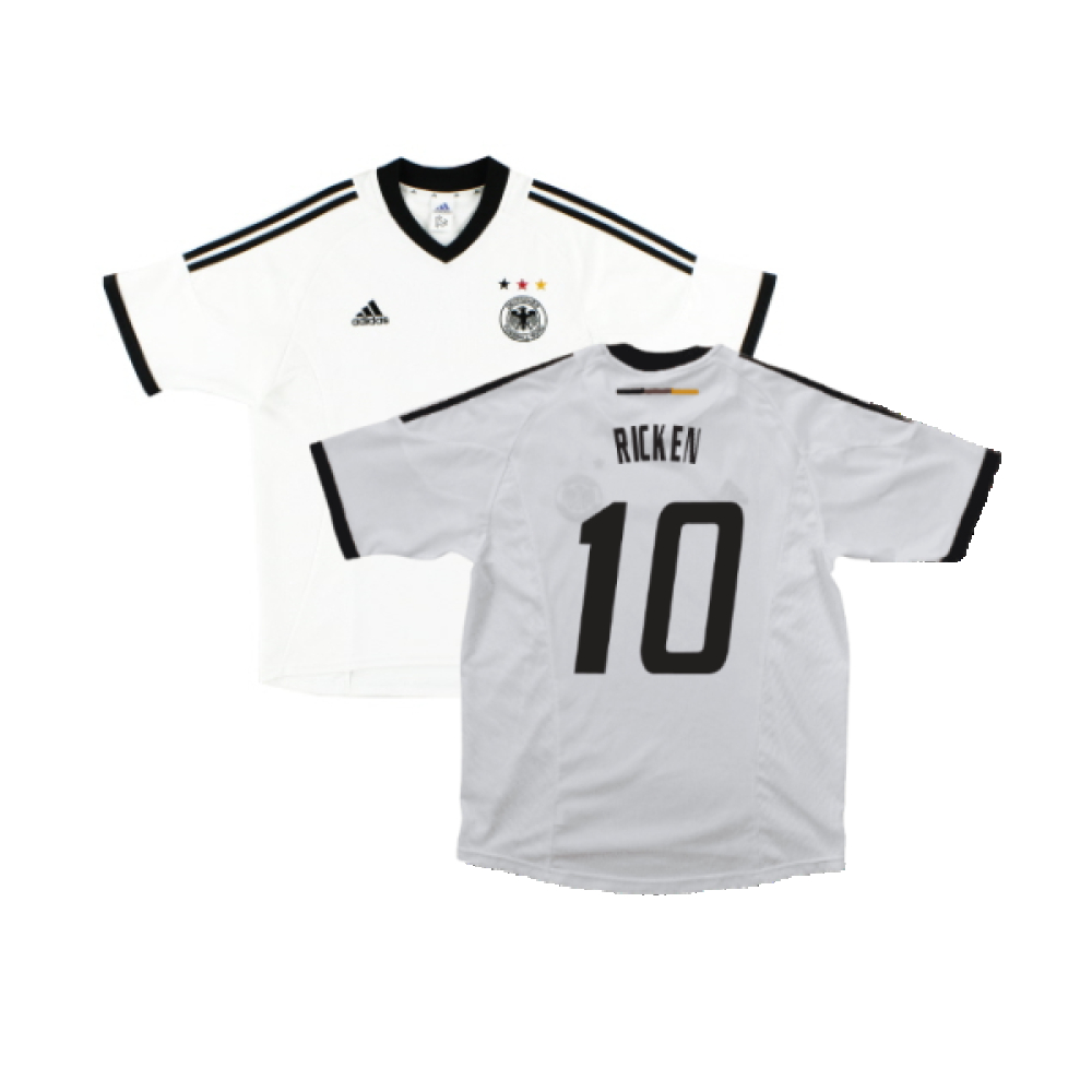 '02-'04 Germany Home Shirt (Xlb) (Excellent) (Ricken 10) Polyester Made By: Adidas Men's White Size 13-14