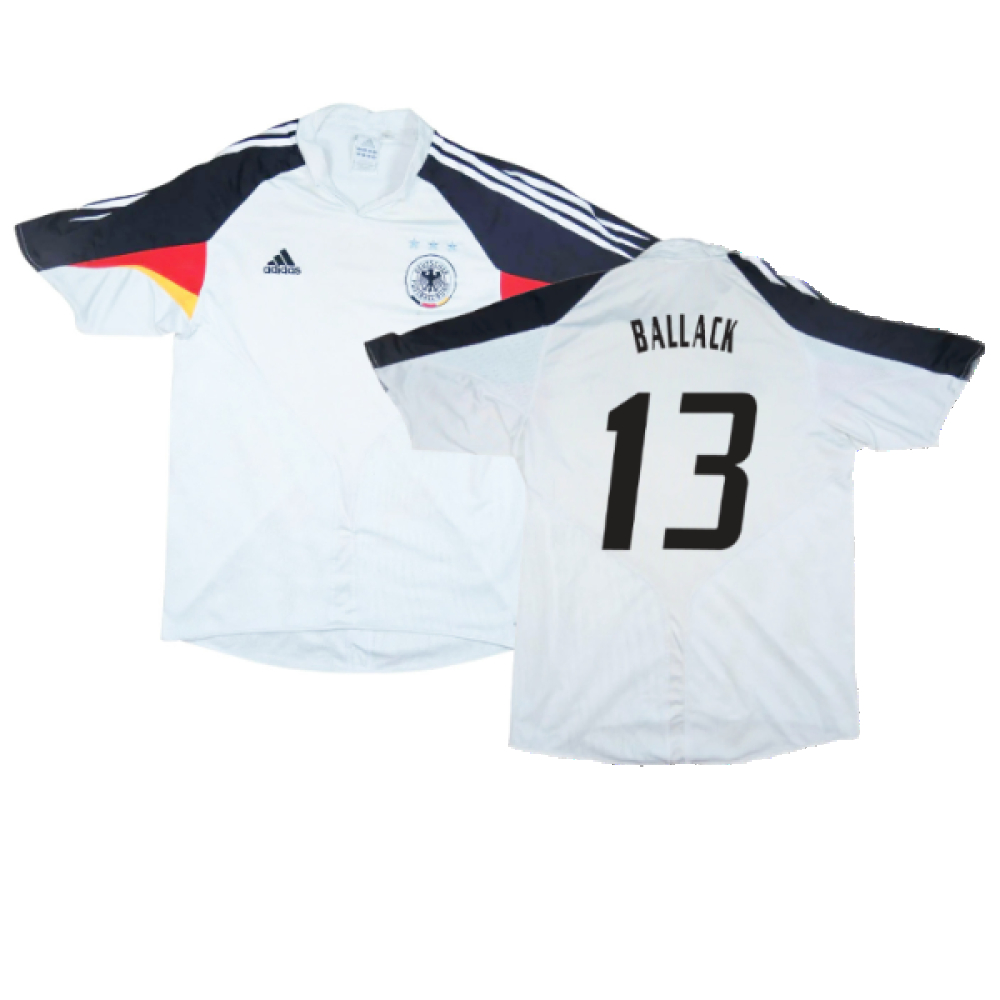 '04-'06 Germany Home Shirt ) (Excellent) (Ballack 13) Polyester Made By: Adidas Men's White Xxl