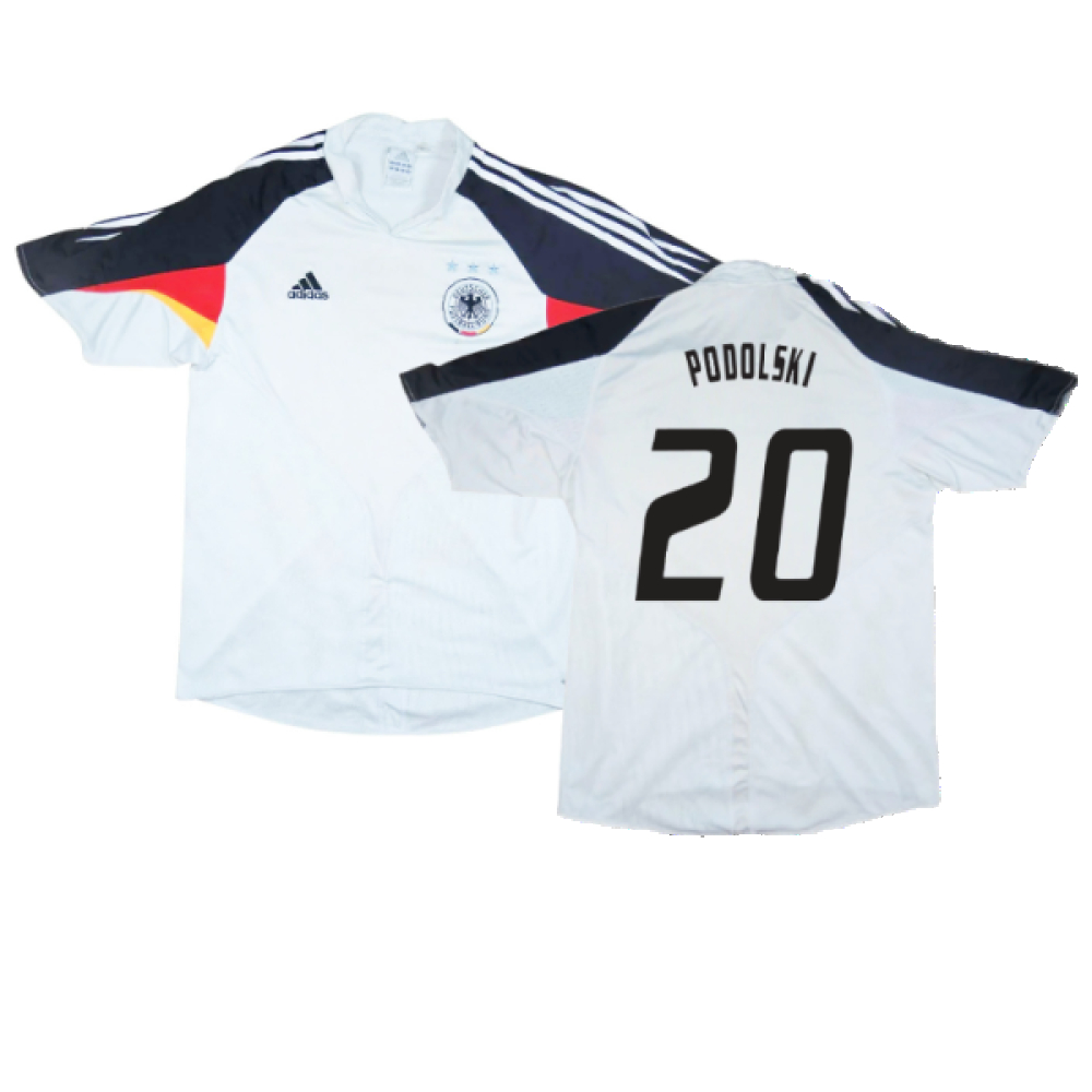 '04-'06 Germany Home Shirt ) (Excellent) (Podolski 20) Polyester Made By: Adidas Men's White Xxl