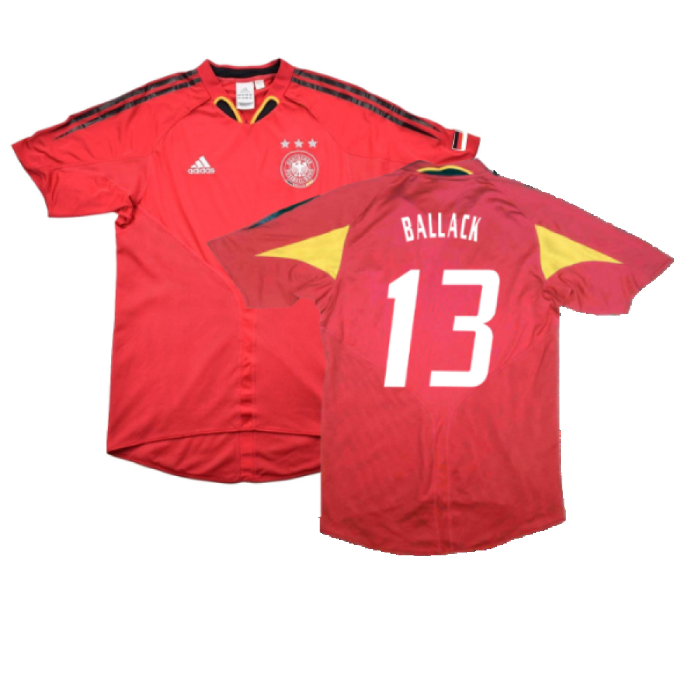 '04-'06 Germany Third Shirt ) (Very Good) (Ballack 13) Polyester Made By: Adidas Men's Red Extra Large