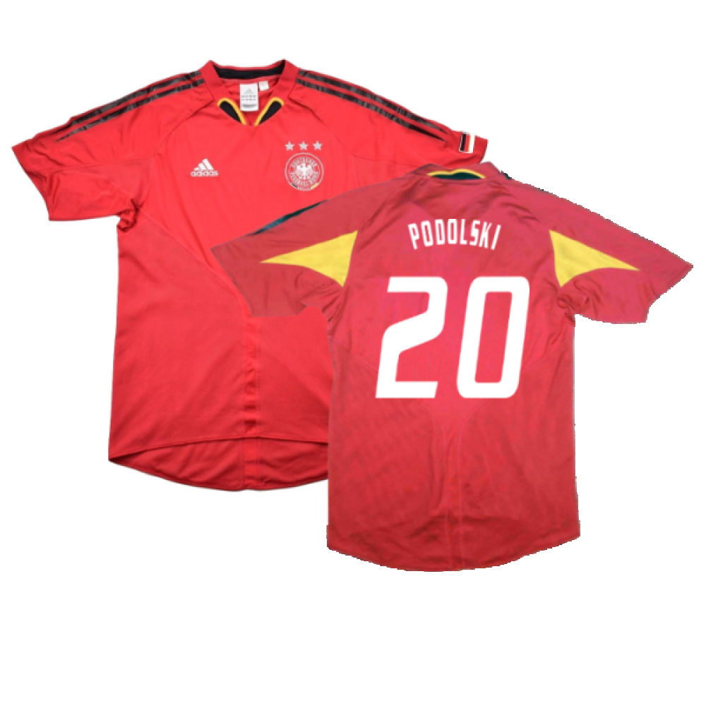 '04-'06 Germany Third Shirt ) (Very Good) (Podolski 20) Polyester Made By: Adidas Men's Red Extra Large