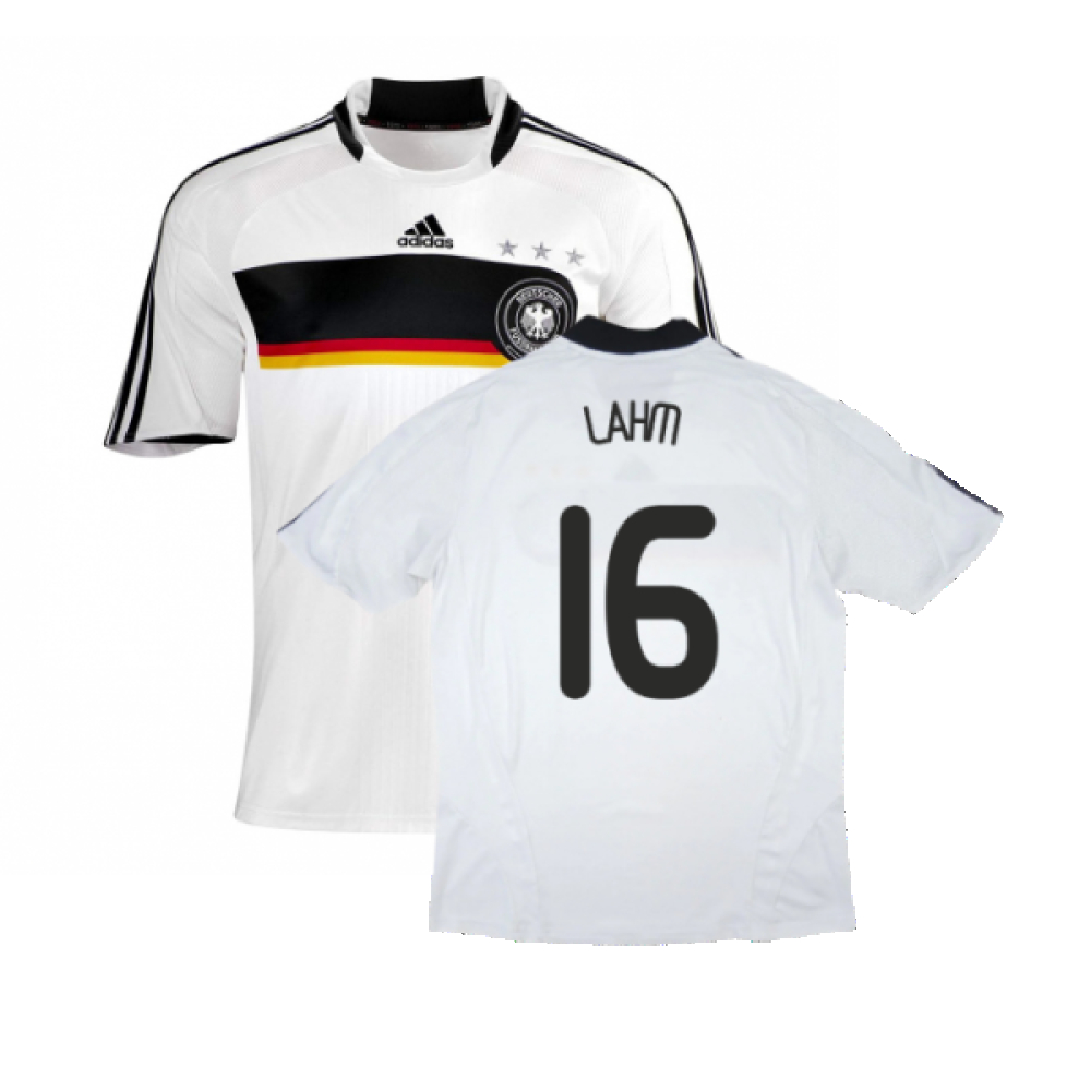 '08-'09 Germany Home Shirt ) (Fair) (Lahm 16) Polyester Made By: Adidas Men's White Extra Large