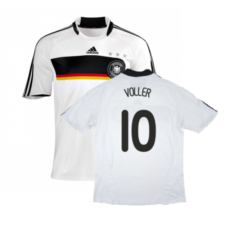 '08-'09 Germany Home Shirt ) (Fair) (Voller 10) Polyester Made By: Adidas Men's White Extra Large