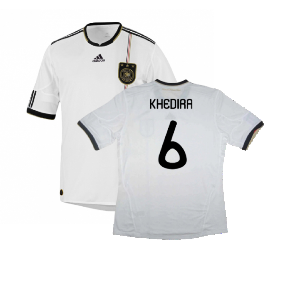 '10-'11 Germany Home Shirt (9-10Y) (Excellent) (Khedira 6) Kids Polyester Made By: Adidas Unisex Kids White Size 9-10