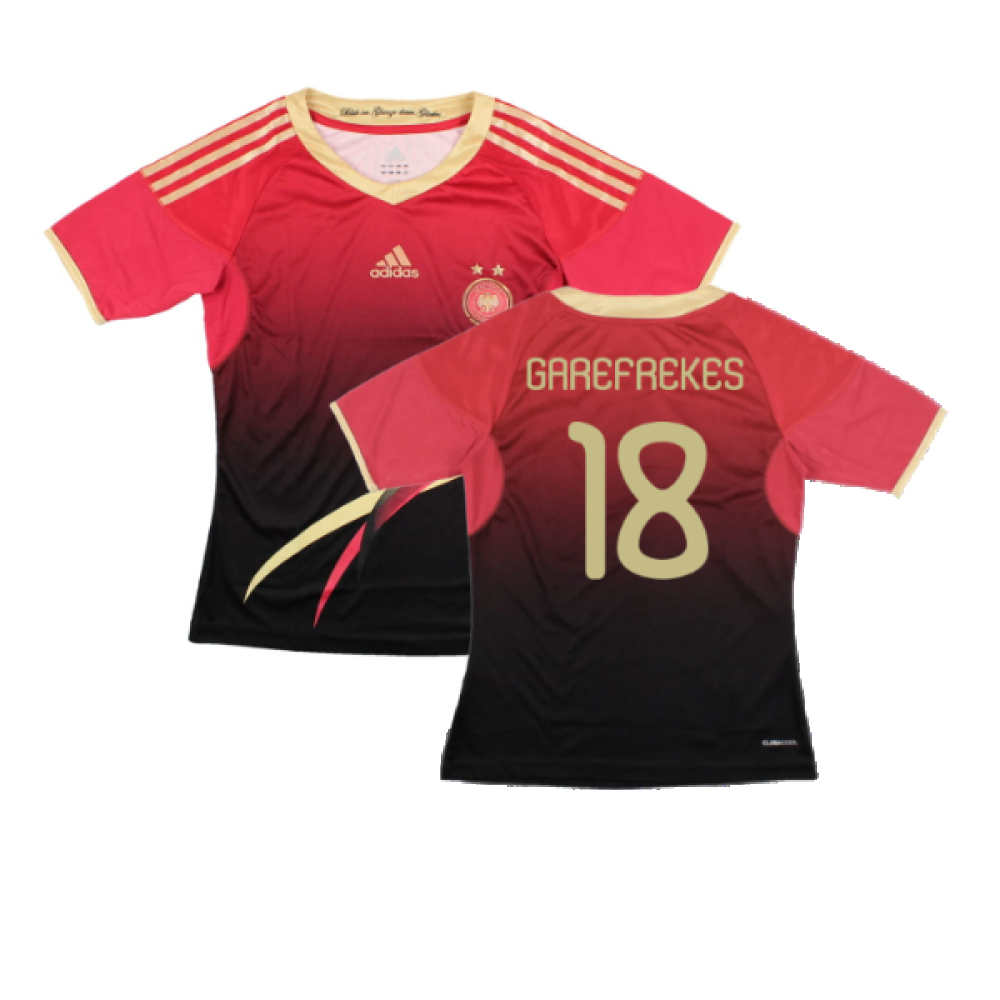 '11-'12 Germany Wo\\\'S Away Shirt (Wo S) (Excellent) (Garefrekes 18) Polyester Made By: Adidas Men's Red Small