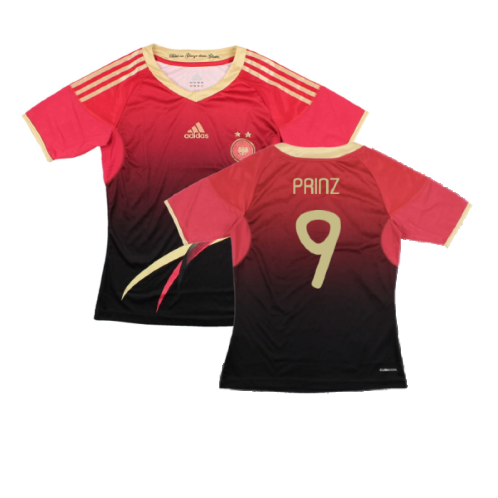 '11-'12 Germany Wo\\\'S Away Shirt (Wo S) (Excellent) (Prinz 9) Polyester Made By: Adidas Men's Red Small