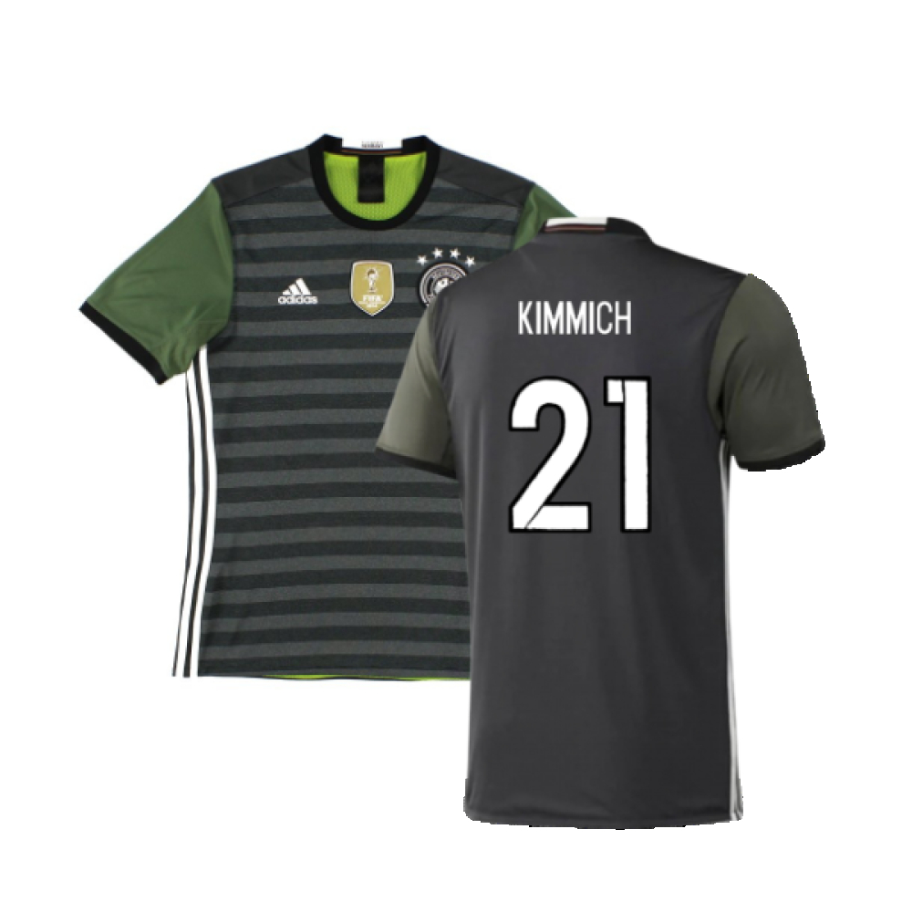 '16-'17 Germany Away Shirt (S) (Good) (Kimmich 21) Polyester Made By: Adidas Men's Black Small