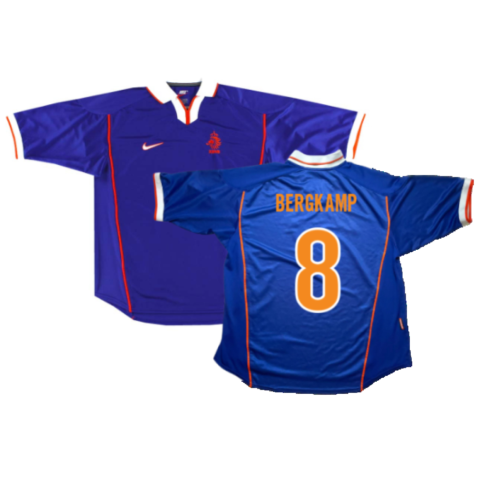 '98-'00 Holland Away (S) (Excellent) (Bergkamp 8) Polyester Made By: Nike Men's Blue Small