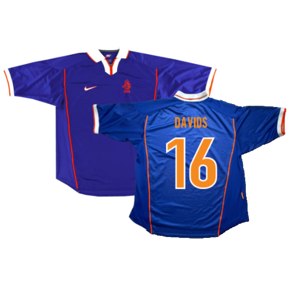 '98-'00 Holland Away (S) (Excellent) (Davids 16) Polyester Made By: Nike Men's Blue Small