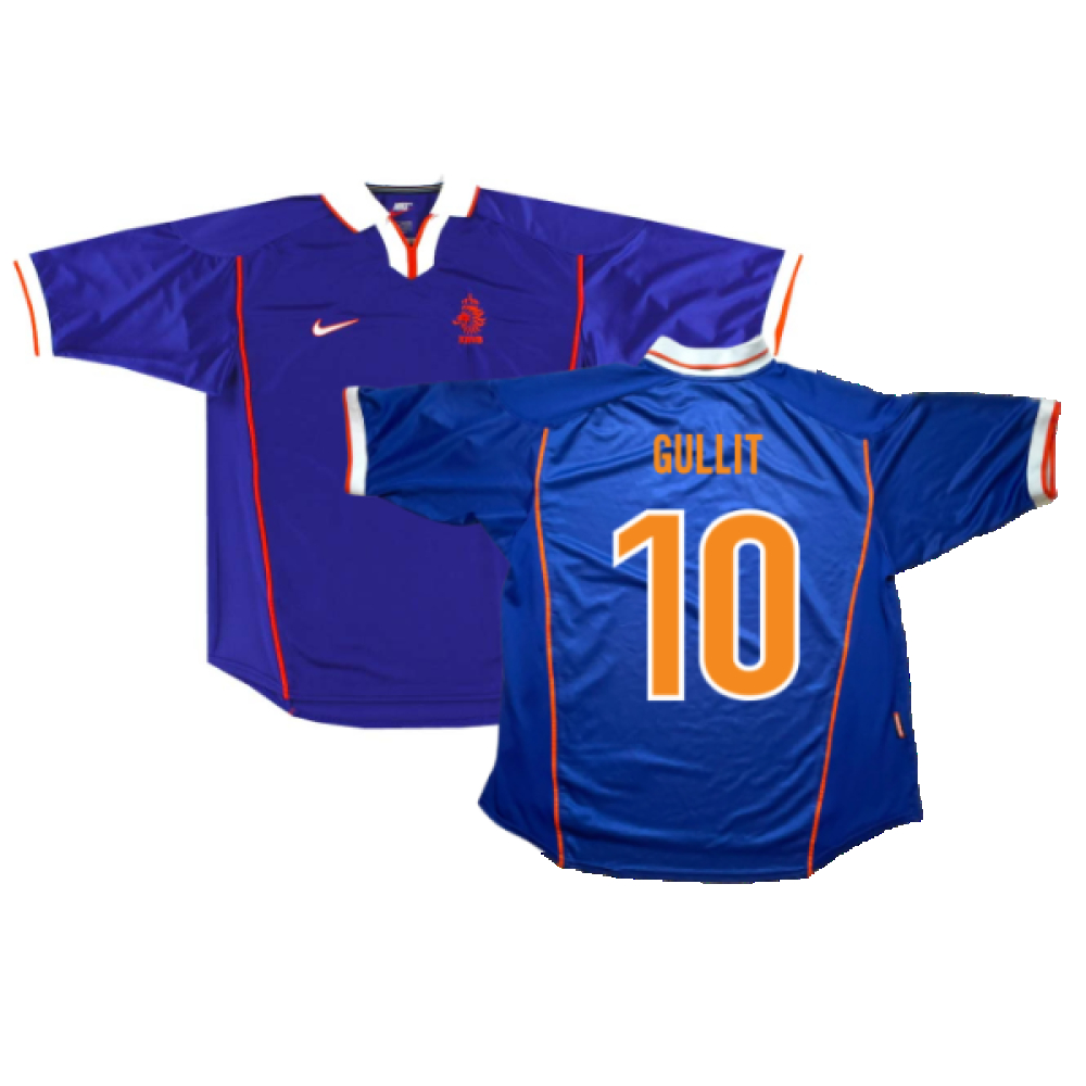 '98-'00 Holland Away (S) (Excellent) (Gullit 10) Polyester Made By: Nike Men's Blue Small