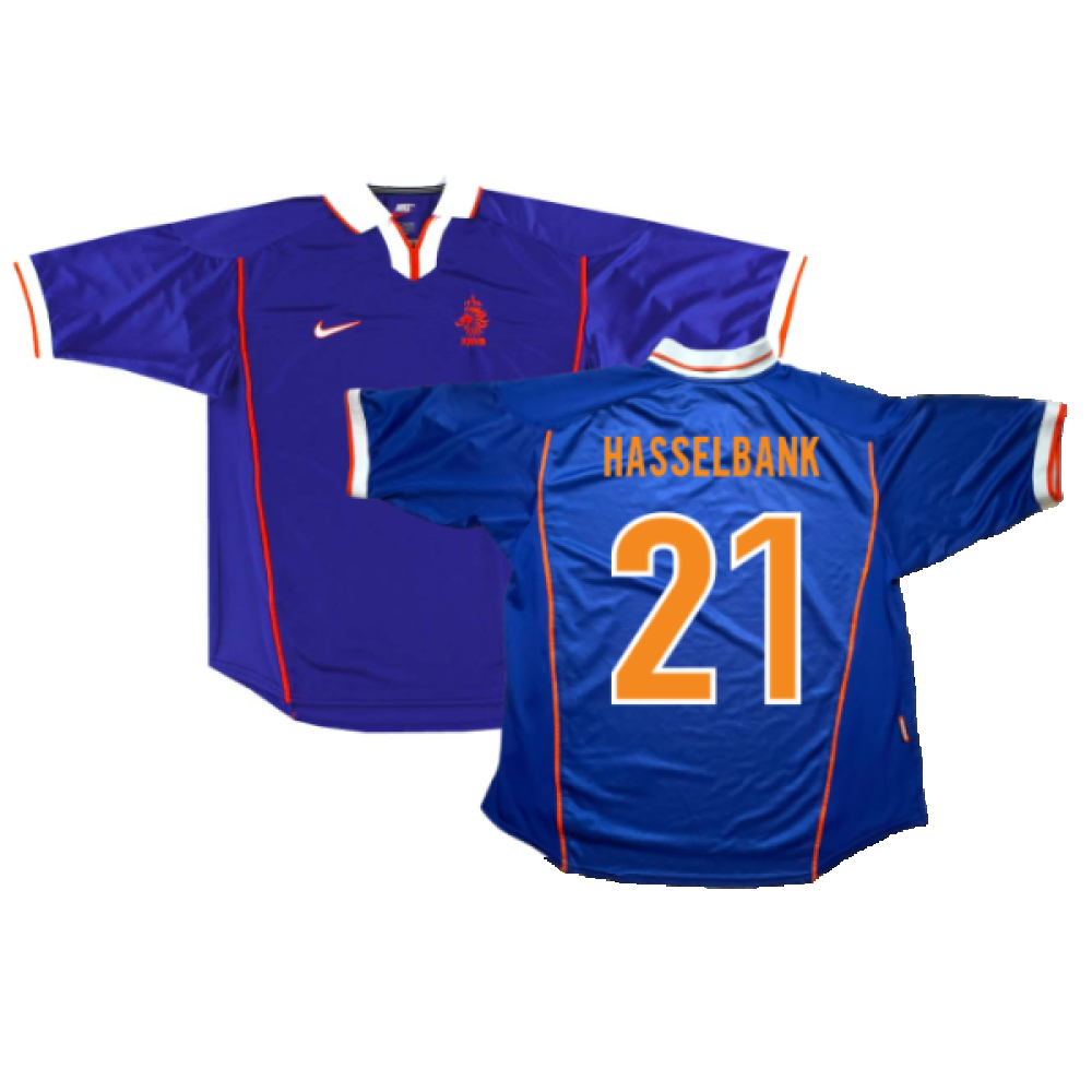 '98-'00 Holland Away (S) (Excellent) (Hasselbank 21) Polyester Made By: Nike Men's Blue Small