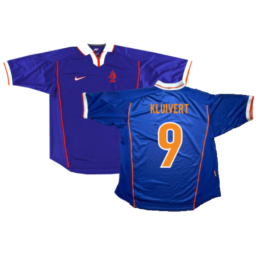 '98-'00 Holland Away (S) (Excellent) (Kluivert 9) Polyester Made By: Nike Men's Blue Small