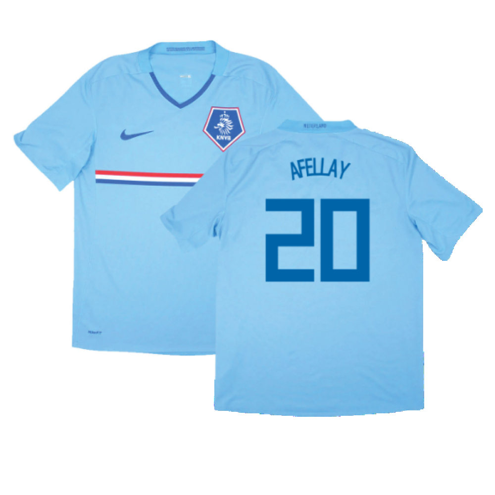 '08-'10 Holland Away Shirt (Excellent) (Afellay 20) Polyester Made By: Nike Men's Sky Blue Small