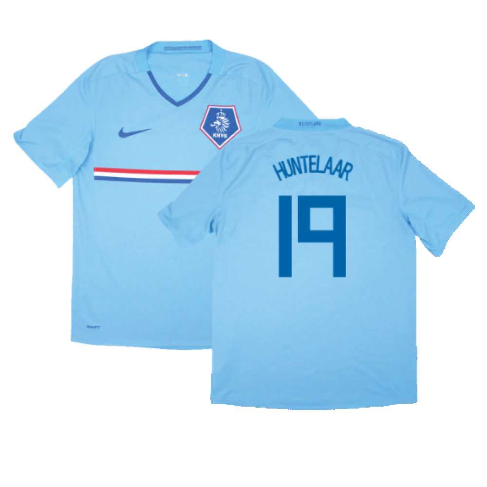 '08-'10 Holland Away Shirt (Excellent) (Huntelaar 19) Polyester Made By: Nike Men's Sky Blue Small