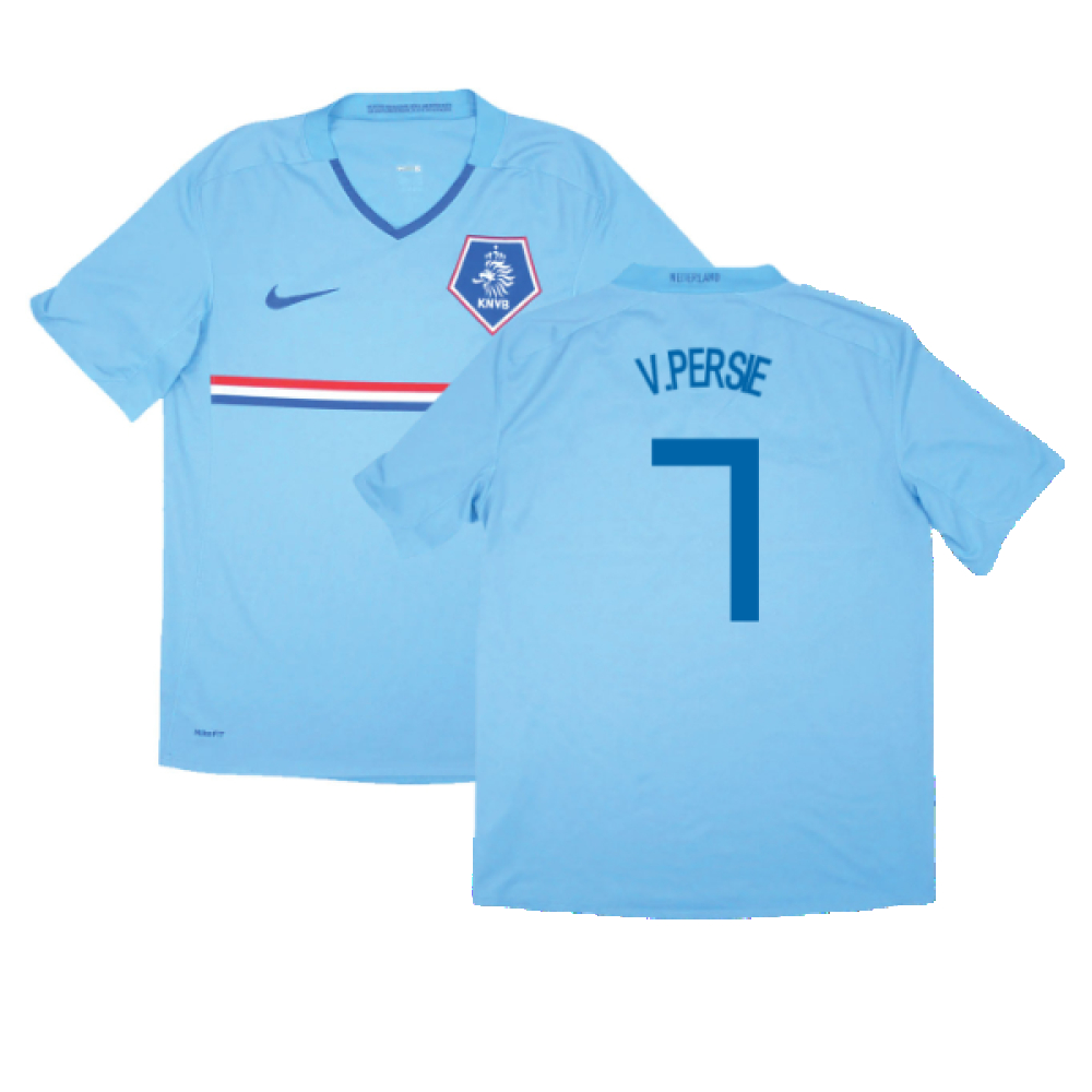 '08-'10 Holland Away Shirt (Excellent) (V.persie 7) Polyester Made By: Nike Men's Sky Blue Small