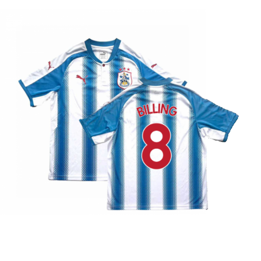 '17-'18 Huddersfield Home Shirt (Excellent) (Billing 8) Polyester Made By: Puma Men's White-Blue Xxl