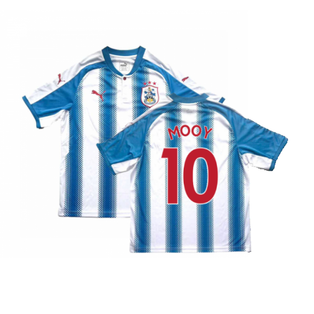 '17-'18 Huddersfield Home Shirt (Excellent) (Mooy 10) Polyester Made By: Puma Men's White-Blue Xxl