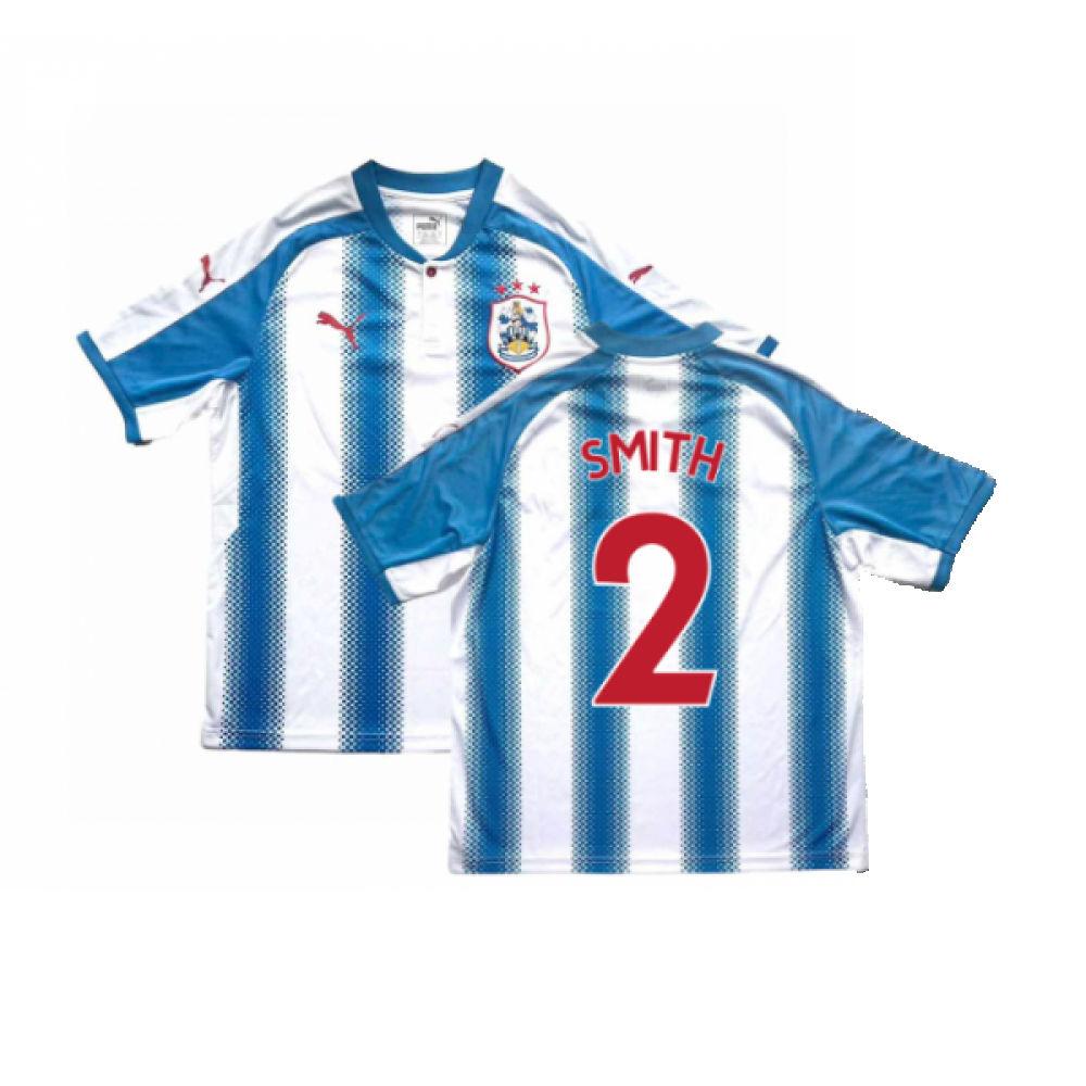 '17-'18 Huddersfield Home Shirt (Excellent) (Smith 2) Polyester Made By: Puma Men's White-Blue Xxl