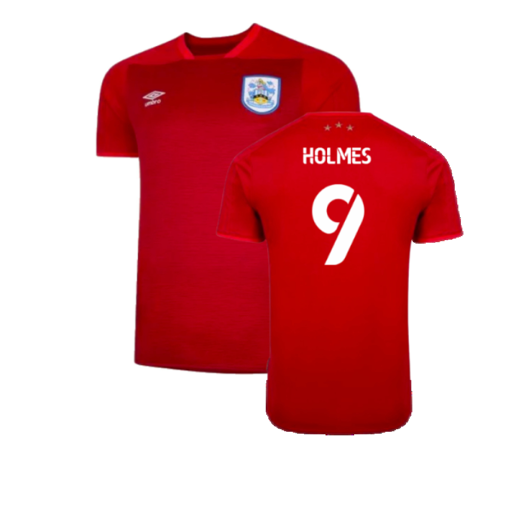 '20-'21 Huddersfield Away Shirt ) (Mint) (Holmes 9) Polyester Made By: Umbro Men's Red Xxl