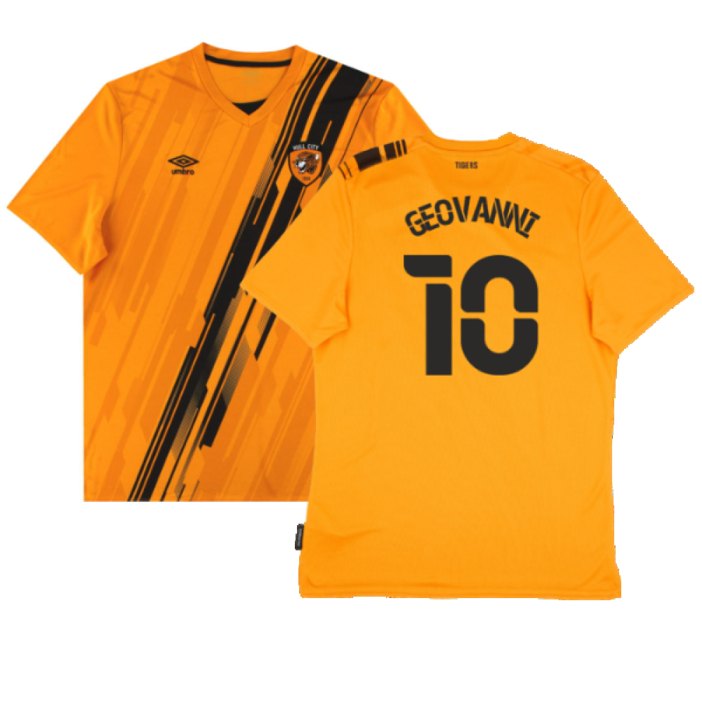 '21-'22 Hull City Home Shirt (Sponsorless) ) (Excellent) (Geovanni 10) Polyester Made By: Umbro Men's Orange 3XL