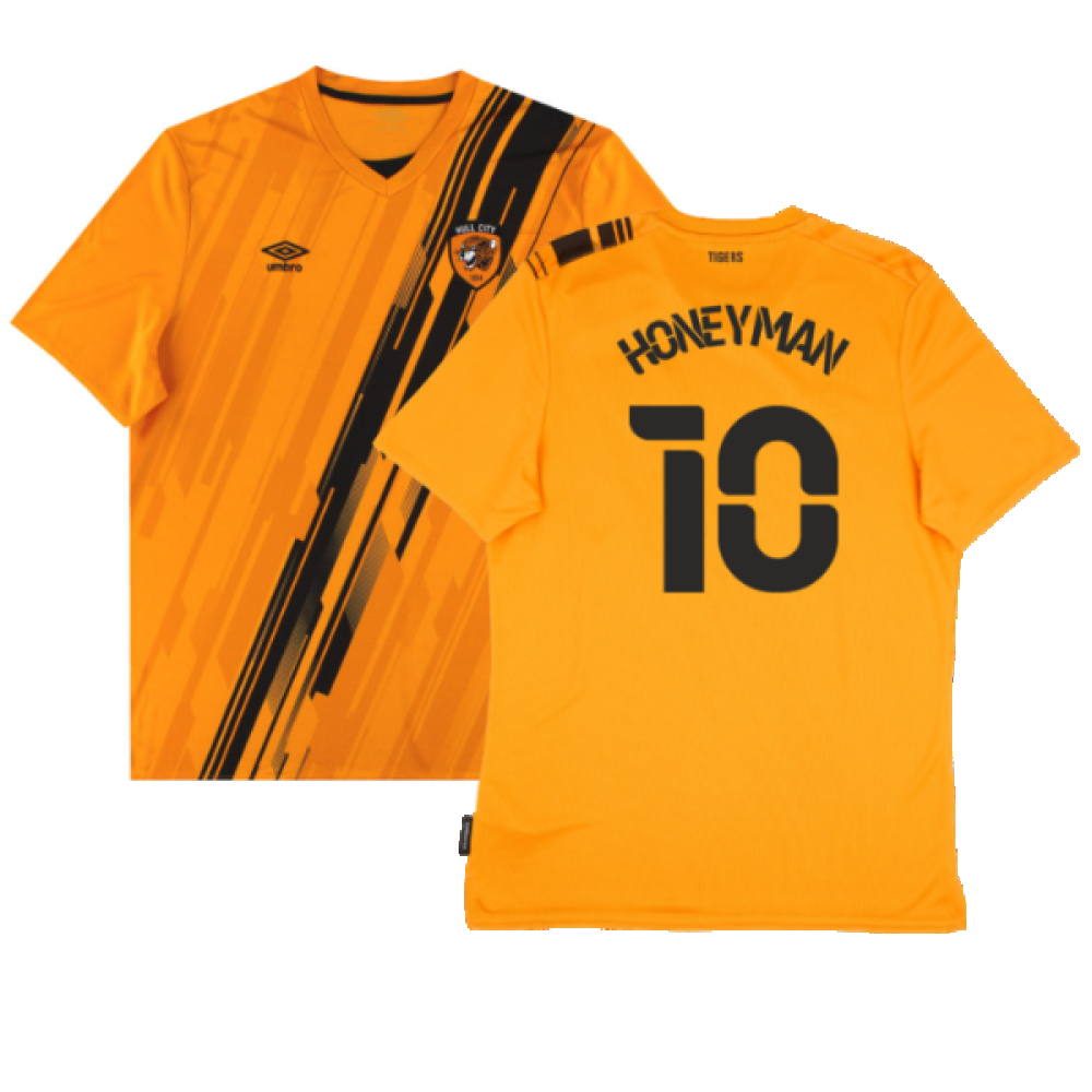 '21-'22 Hull City Home Shirt (Sponsorless) ) (Excellent) (Honeyman 10) Polyester Made By: Umbro Men's Orange 3XL