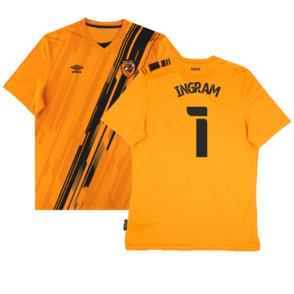 '21-'22 Hull City Home Shirt (Sponsorless) ) (Excellent) (Ingram 1) Polyester Made By: Umbro Men's Orange 3XL