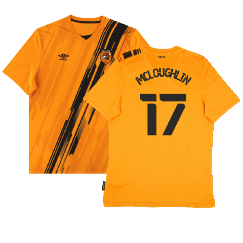 '21-'22 Hull City Home Shirt (Sponsorless) ) (Excellent) (Mcloughlin 17) Polyester Made By: Umbro Men's Orange 3XL