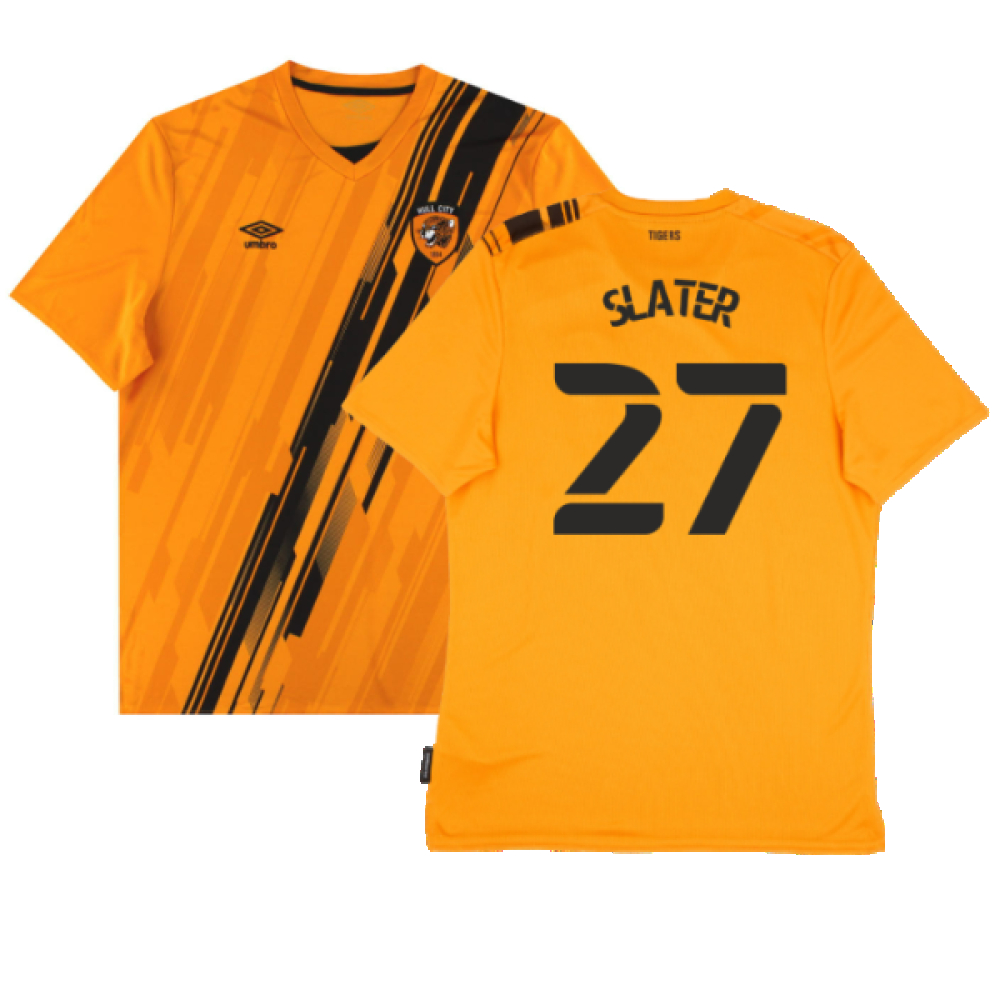 '21-'22 Hull City Home Shirt (Sponsorless) ) (Excellent) (Slater 27) Polyester Made By: Umbro Men's Orange 3XL
