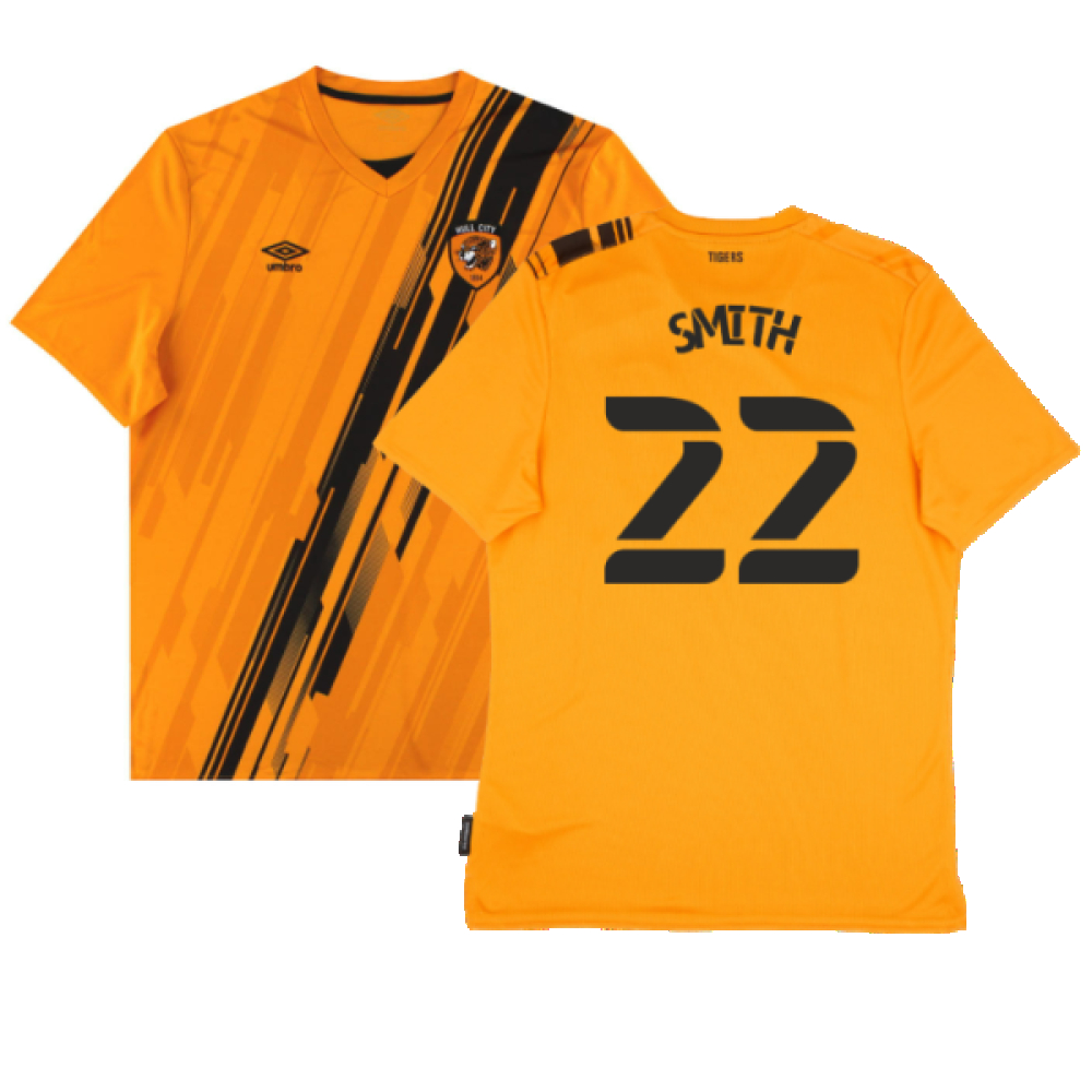 '21-'22 Hull City Home Shirt (Sponsorless) ) (Excellent) (Smith 22) Polyester Made By: Umbro Men's Orange 3XL