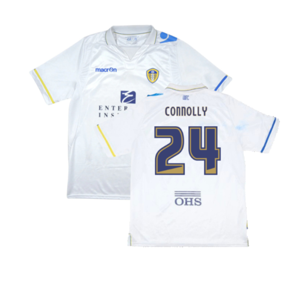 '11-'12 Leeds United Home Shirt (Very Good) (Connolly 24) Polyester Made By: Macron Men's White Extra Large