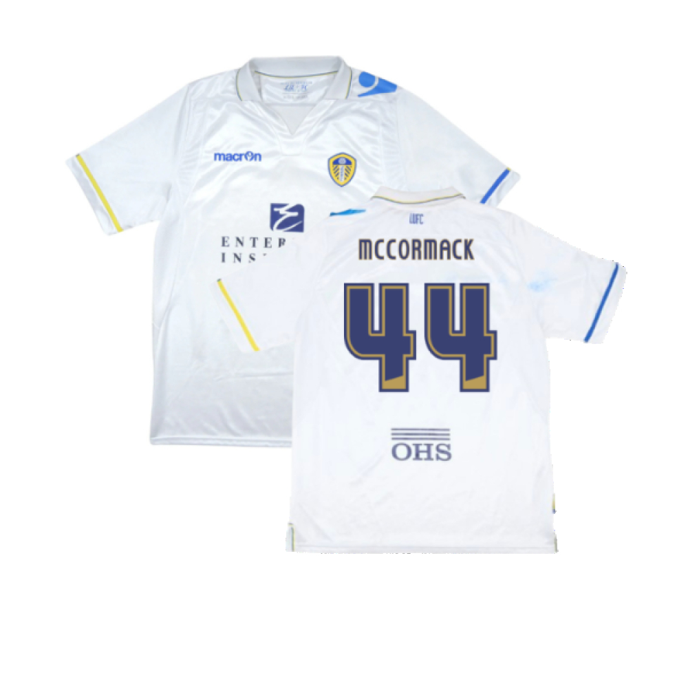 '11-'12 Leeds United Home Shirt (Very Good) (Mccormack 44) Polyester Made By: Macron Men's White Extra Large