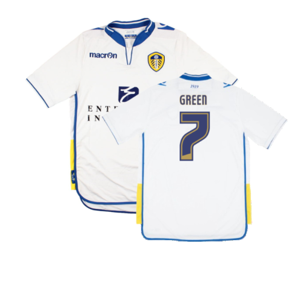 '12-'13 Leeds United Home Shirt (S) (Excellent) ( 7) Polyester Made By: Macron Men's Green Small