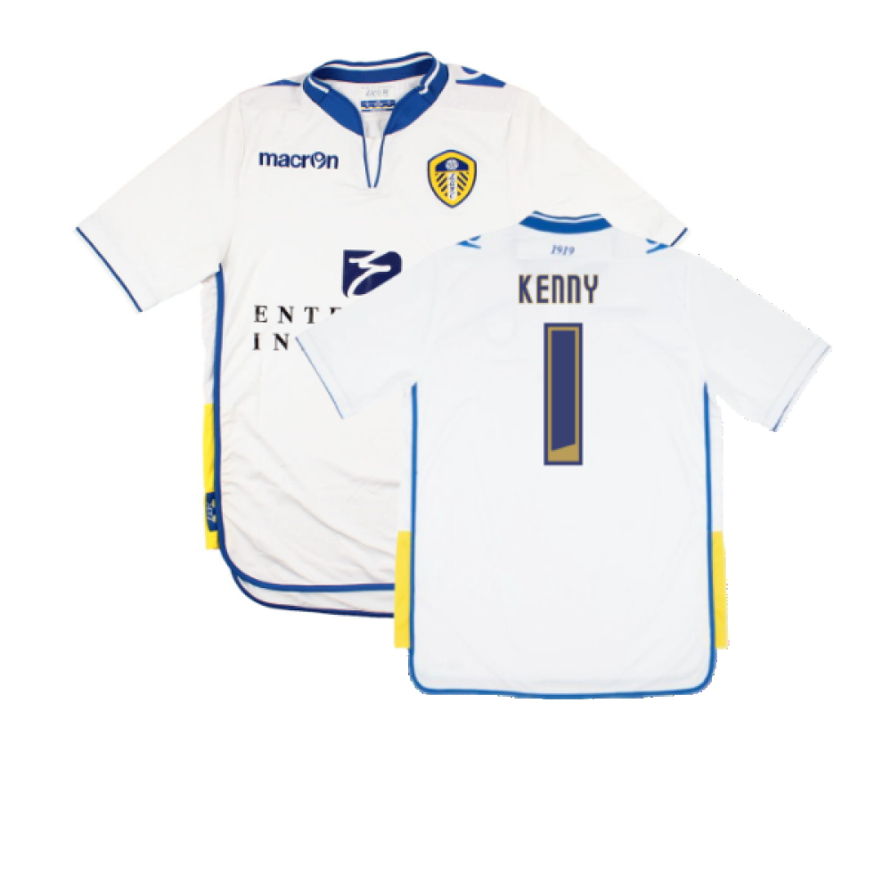 '12-'13 Leeds United Home Shirt (S) (Excellent) (Kenny 1) Polyester Made By: Macron Men's White Small