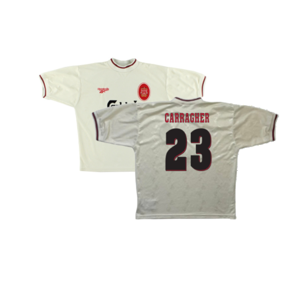 '96-'97 Liverpool Away Shirt ) (Excellent) (Carragher 23) Polyester Made By: Reebok Men's Cream Extra Large
