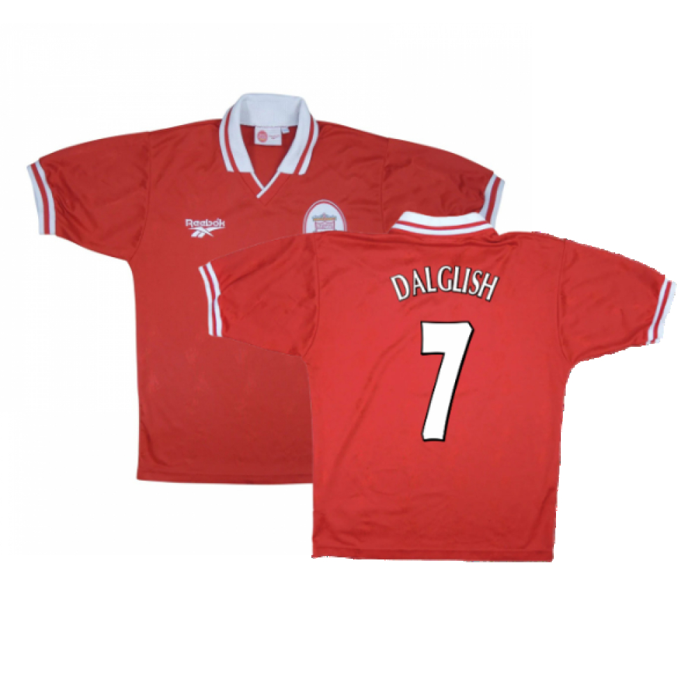 '96-'98 Liverpool Home Shirt ) (Very Good) (Dalglish 7) Polyester Made By: Reebok Men's Red Extra Large