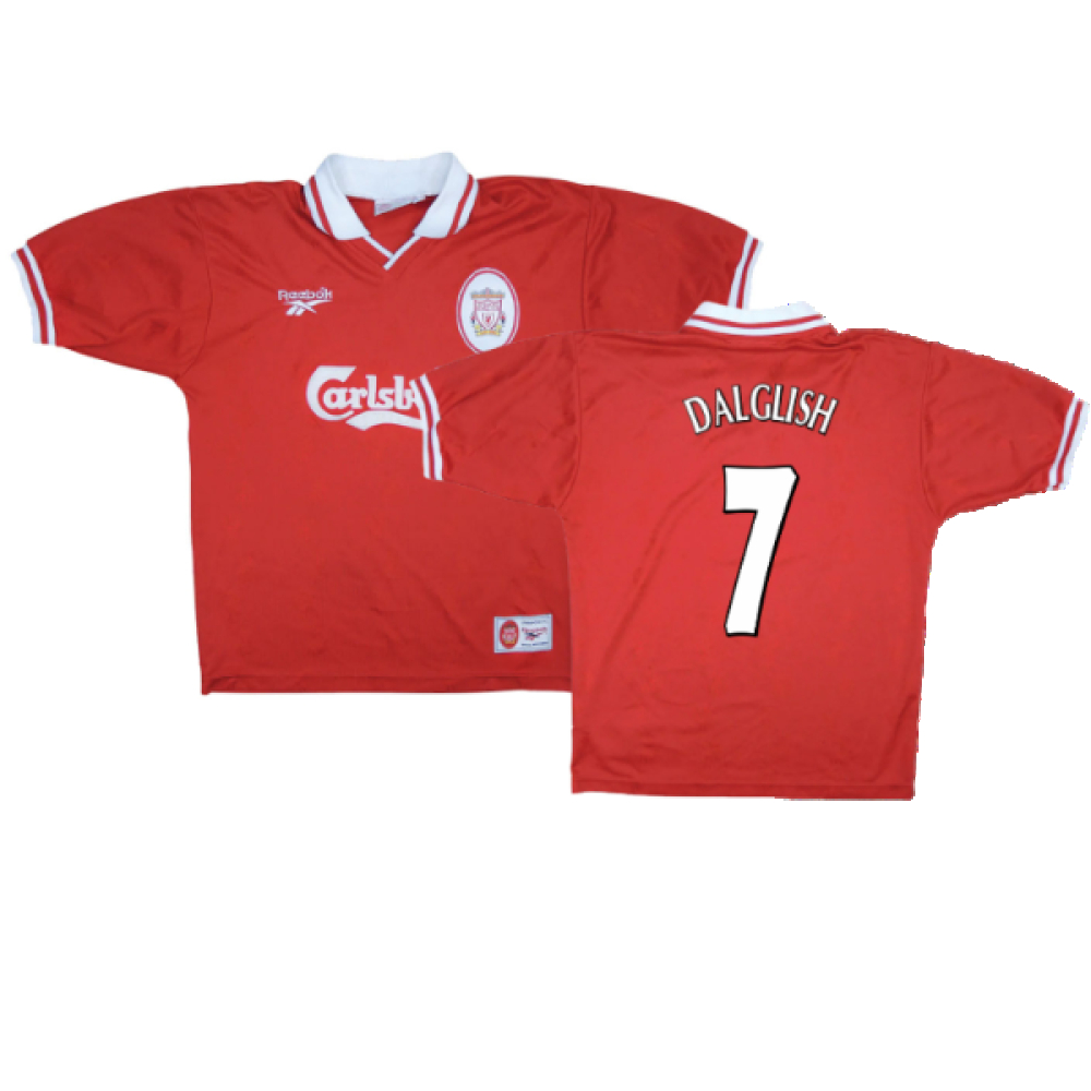 '96-'98 Liverpool Home Shirt (Excellent) (Dalglish 7) Polyester Made By: Reebok Men's Red Xxl